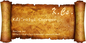 Károlyi Csenger névjegykártya